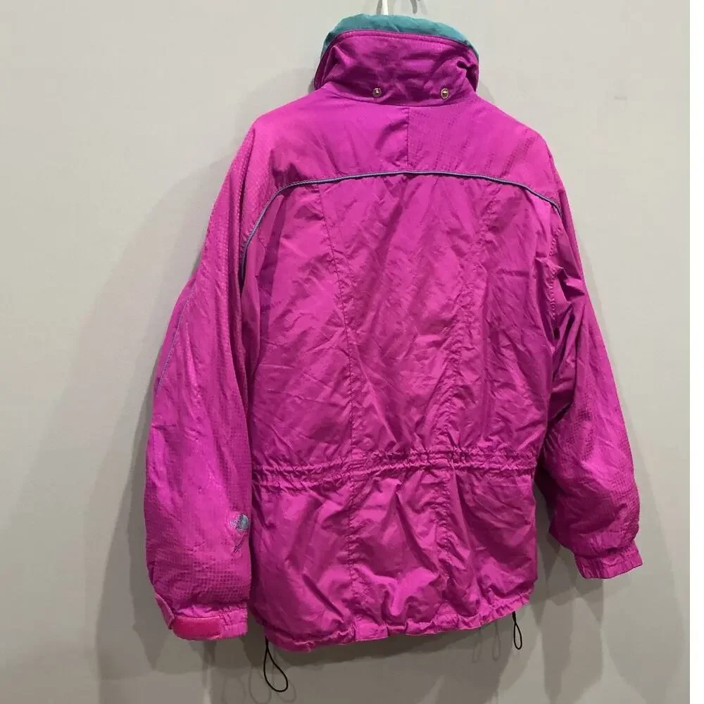 Vintage North Face Womens Ski Jacket Size 12 Fuschia Retro Sport Coat Thermore - Picture 4 of 13